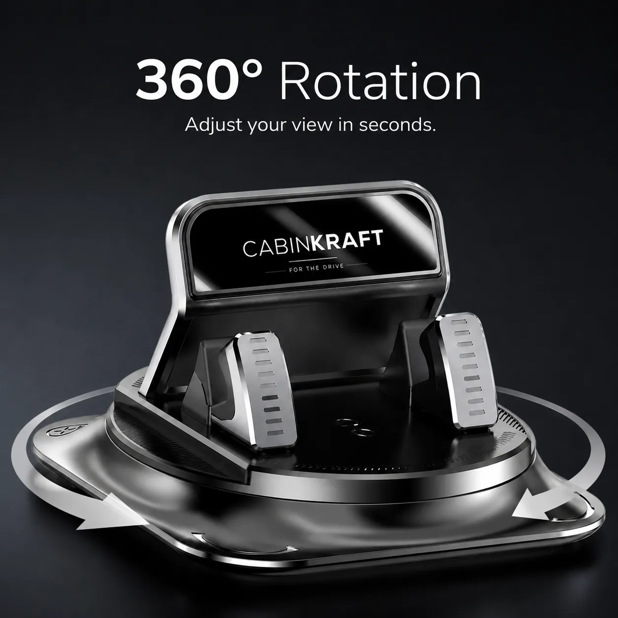 360° Car Phone Holder — Suction Cup Dashboard Mount, iPhone & Android