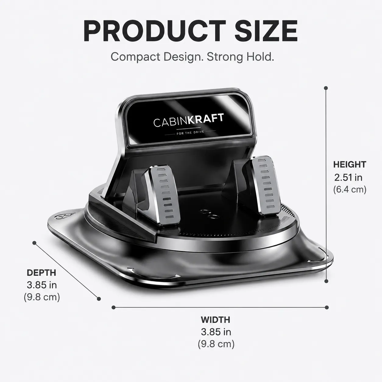 360° Car Phone Holder — Suction Cup Dashboard Mount, iPhone & Android